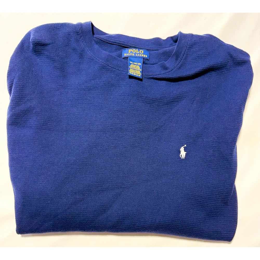 Polo Ralph Lauren Mens Sweater XL Blue Knit Crew Neck Pullover Pony Logo